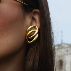 1 par de pendientes de acero inoxidable 304 de estilo simple tipo O 