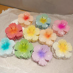 Pinzas para el cabello con barniz de secado al horno de resina plástica con diseño de flores de vacaciones para mujer