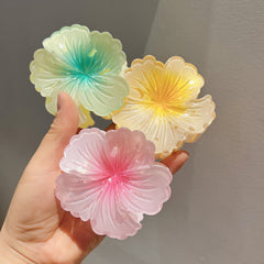 Pinzas para el cabello con barniz de secado al horno de resina plástica con diseño de flores de vacaciones para mujer