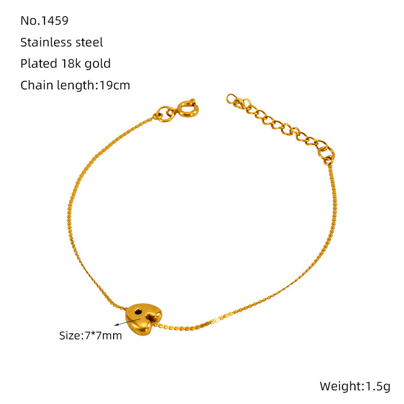 Pulseras informales de acero inoxidable 304 chapadas en oro de 18 quilates con letras de estilo sencillo al por mayor