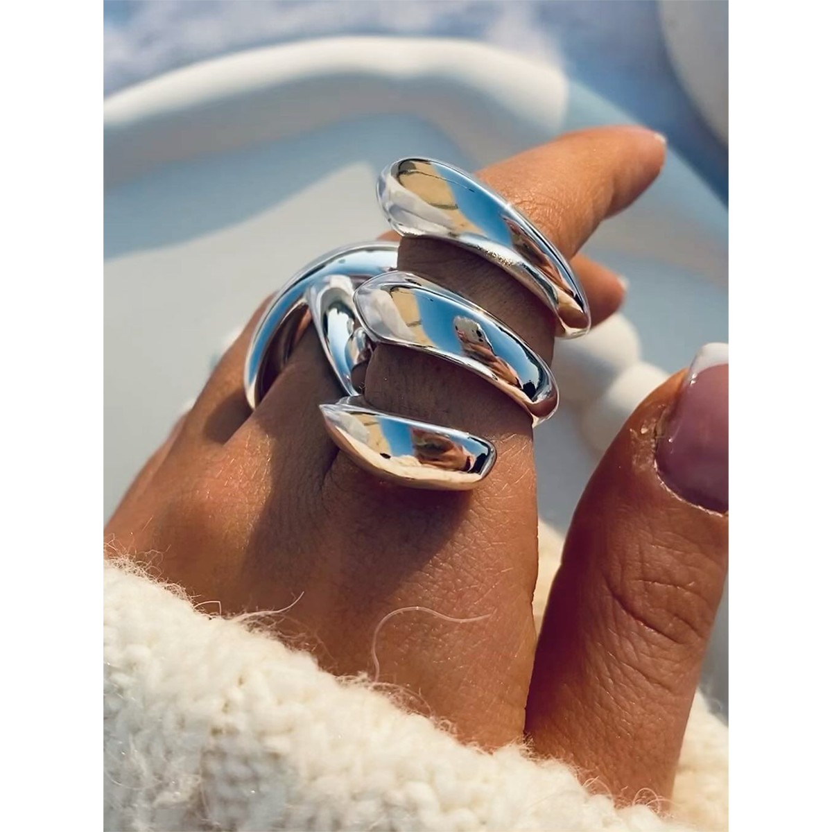 Anillos de acero inoxidable 316 chapados en oro de 18 quilates con líneas de color sólido estilo primaveral de IG.