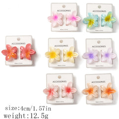 Pinzas para el cabello con barniz de secado al horno de resina plástica con diseño de flores dulces para mujer