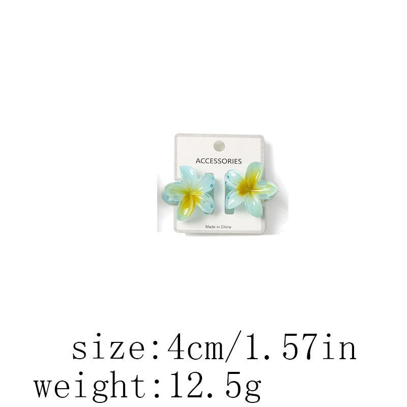 Pinzas para el cabello con barniz de secado al horno de resina plástica con diseño de flores dulces para mujer