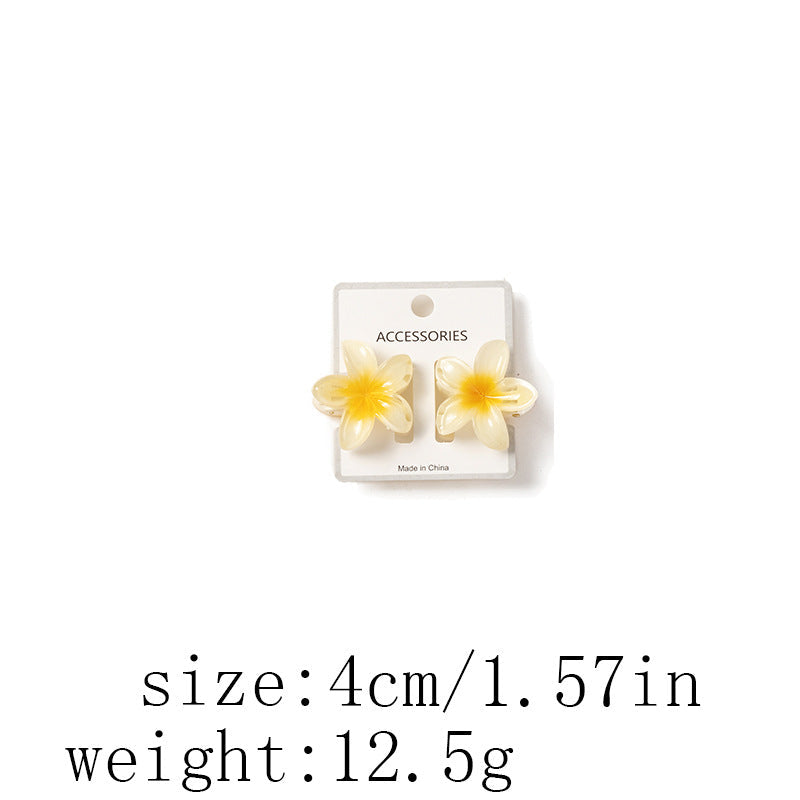 Pinzas para el cabello con barniz de secado al horno de resina plástica con diseño de flores dulces para mujer