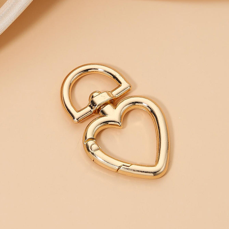 Hebilla de joyería pulida en forma de corazón de cobre de 28 x 45 mm 