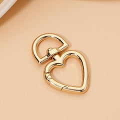 Hebilla de joyería pulida en forma de corazón de cobre de 28 x 45 mm 