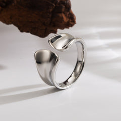 Anillos abiertos de acero inoxidable 304 chapados en oro de 18 quilates con forma de serpiente, estilo clásico, estilo urbano, color liso