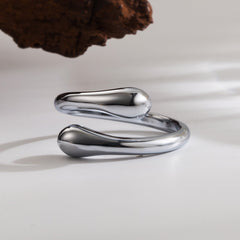 Anillos abiertos de acero inoxidable 304 chapados en oro de 18 quilates con forma de serpiente, estilo clásico, estilo urbano, color liso