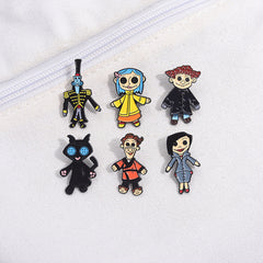 Broches unisex de aleación con barniz de secado al horno asimétricos de estilo sencillo y casual con personajes de dibujos animados