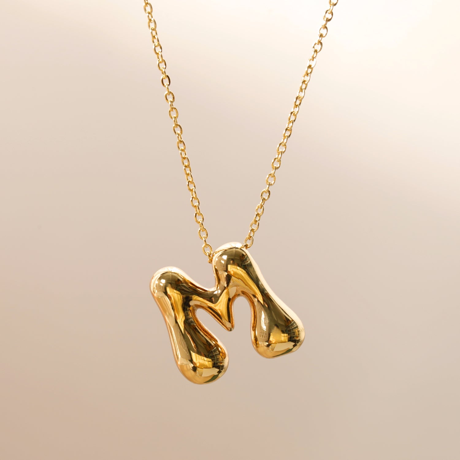 Wholesale Jewelry Beach Sweet Commute letter 304 Stainless Steel 18K Gold Plated Chain Pendant Necklace