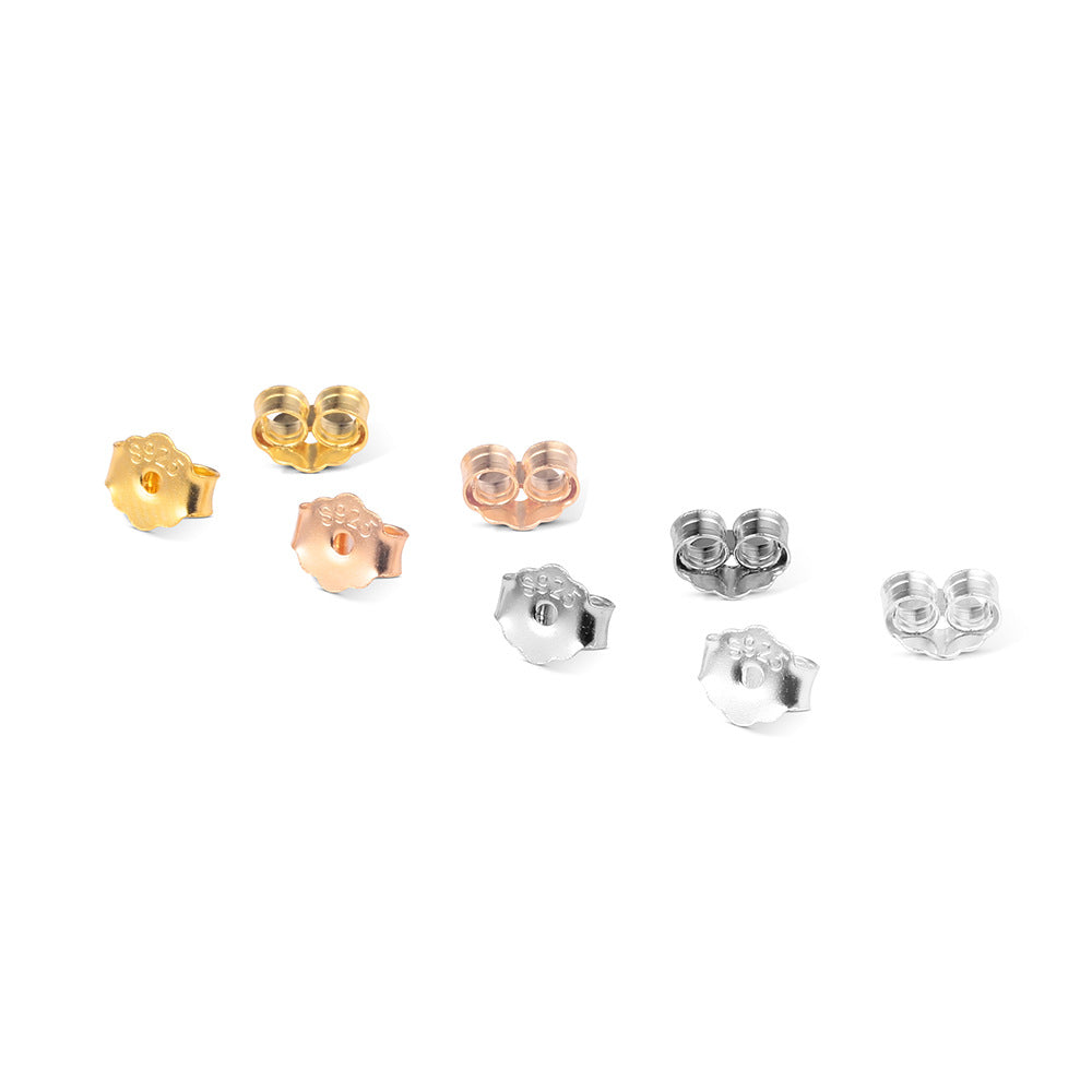 1 pieza de pendientes de plata de ley 925 de color sólido