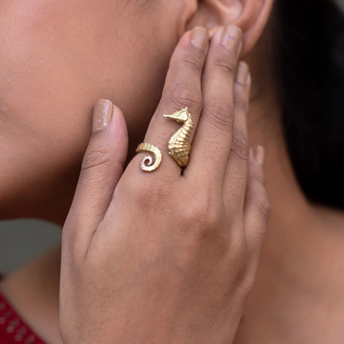 Anillos de acero inoxidable 304 con diseño de hipocampo estilo marino para vacaciones al por mayor