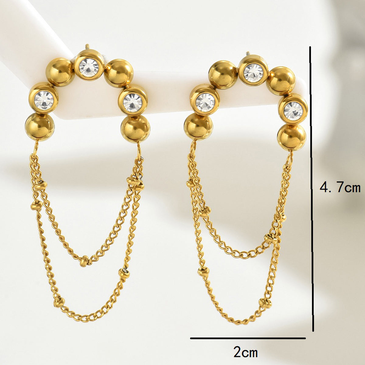 1 par de pendientes colgantes de acero inoxidable chapados en oro de 18 quilates con borlas estilo francés vintage 201