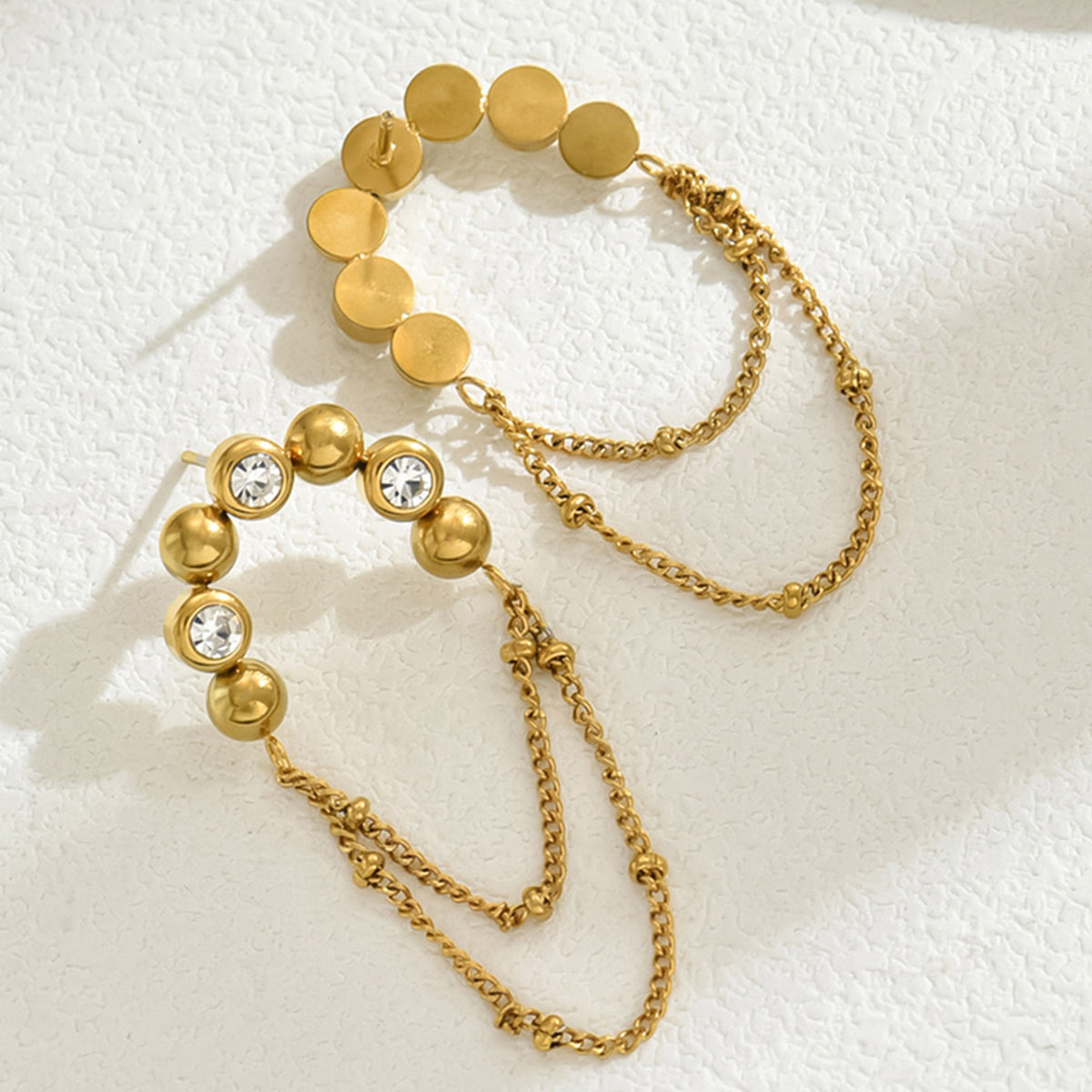 1 par de pendientes colgantes de acero inoxidable chapados en oro de 18 quilates con borlas estilo francés vintage 201