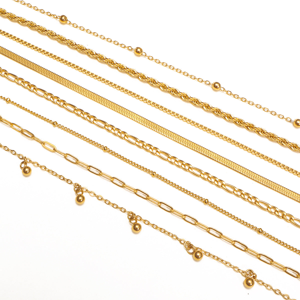 Pulseras geométricas de acero inoxidable 316L chapadas en oro de 18 quilates (disponibles al por mayor) 