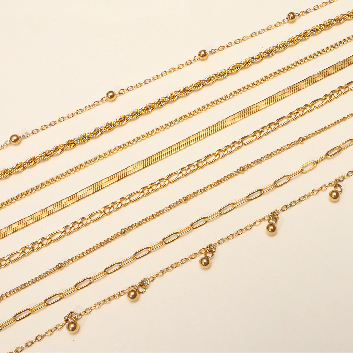 Pulseras geométricas de acero inoxidable 316L chapadas en oro de 18 quilates (disponibles al por mayor) 