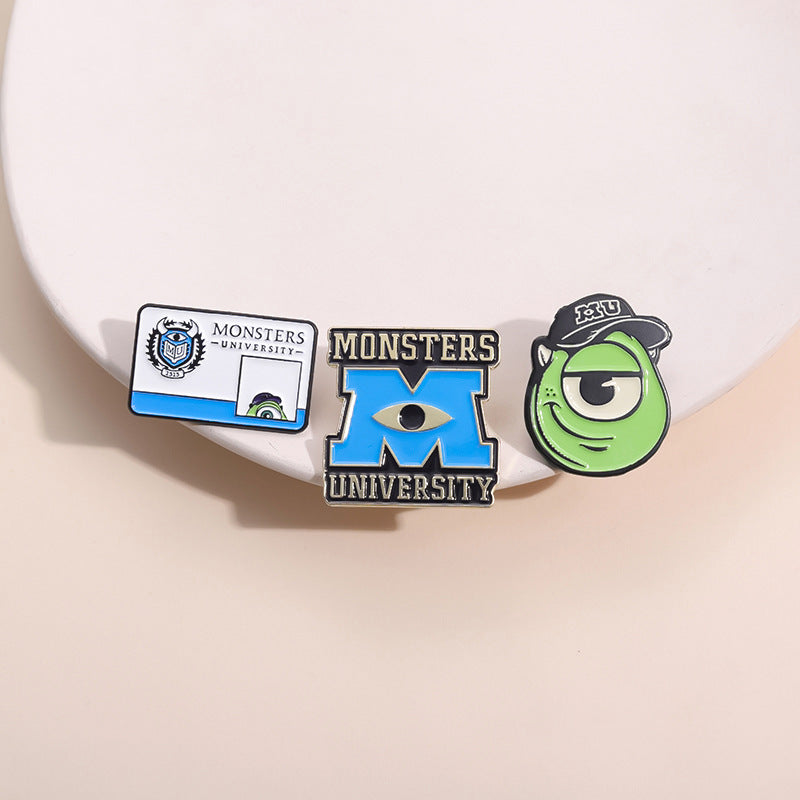 Broches unisex con estampado de aleación, barnizado al horno y letras de estilo vaquero de dibujos animados 