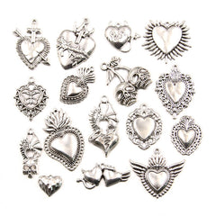 1 pieza de aleación con forma de corazón, colgante de calavera, accesorios de joyería