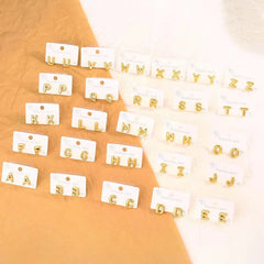 1 par de pendientes de acero inoxidable 304 con letras de estilo clásico vintage y sencillo