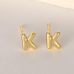 1 par de pendientes de acero inoxidable 304 con letras de estilo clásico vintage y sencillo