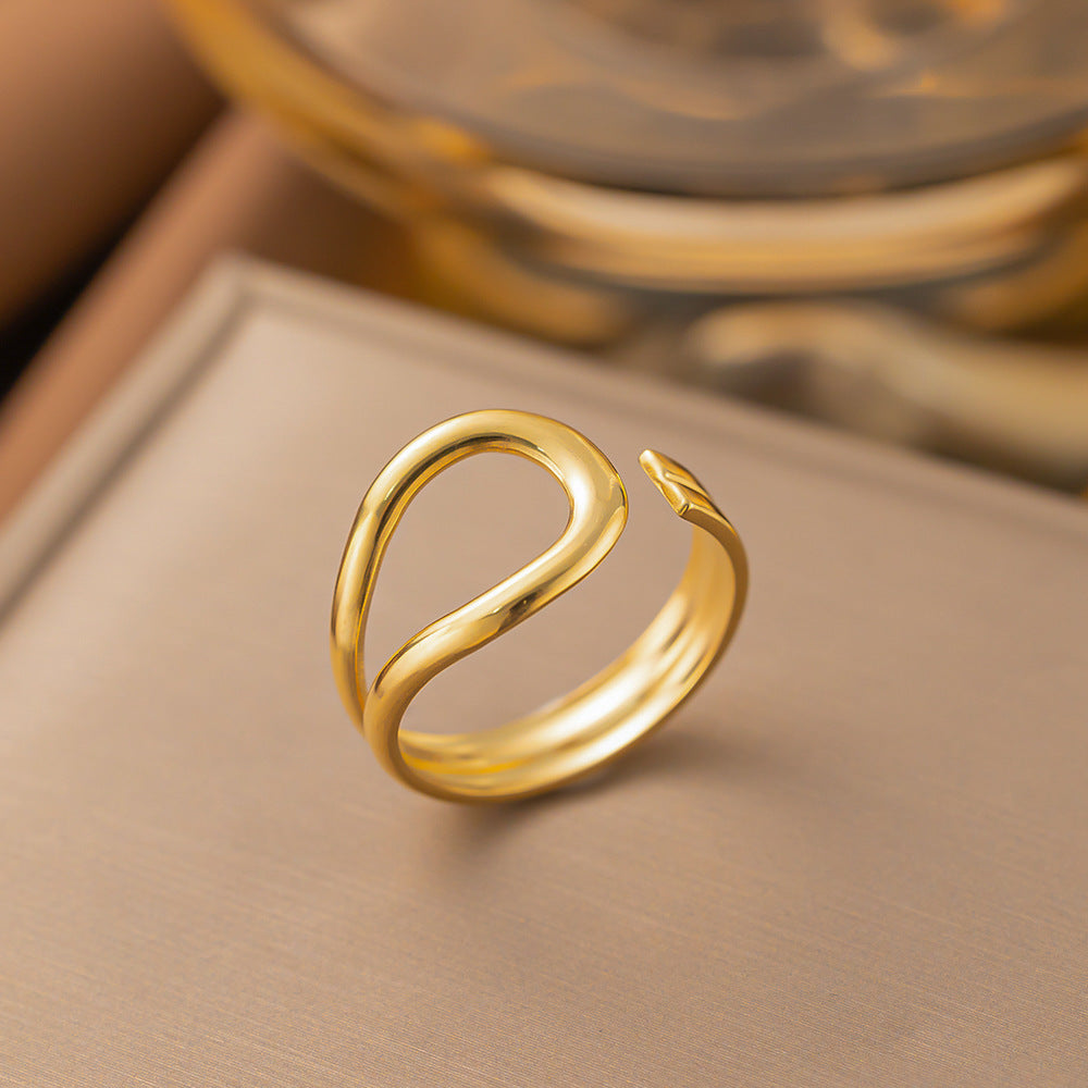 Anillos de titanio chapados en acero de color sólido de estilo simple al por mayor