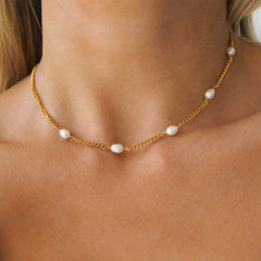 Collar con baño de acero inoxidable 316L, estilo francés, geométrico, estilo IG, venta al por mayor