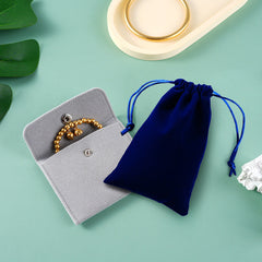 Bolsas de embalaje para joyería de franela de color sólido, estilo clásico y sencillo