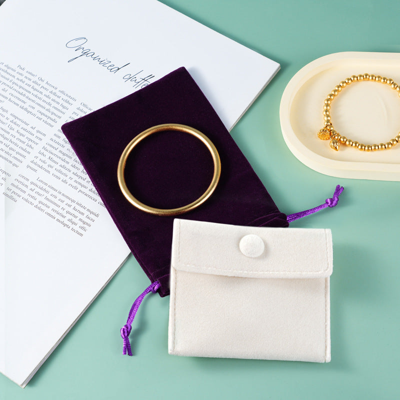Bolsas de embalaje para joyería de franela de color sólido, estilo clásico y sencillo