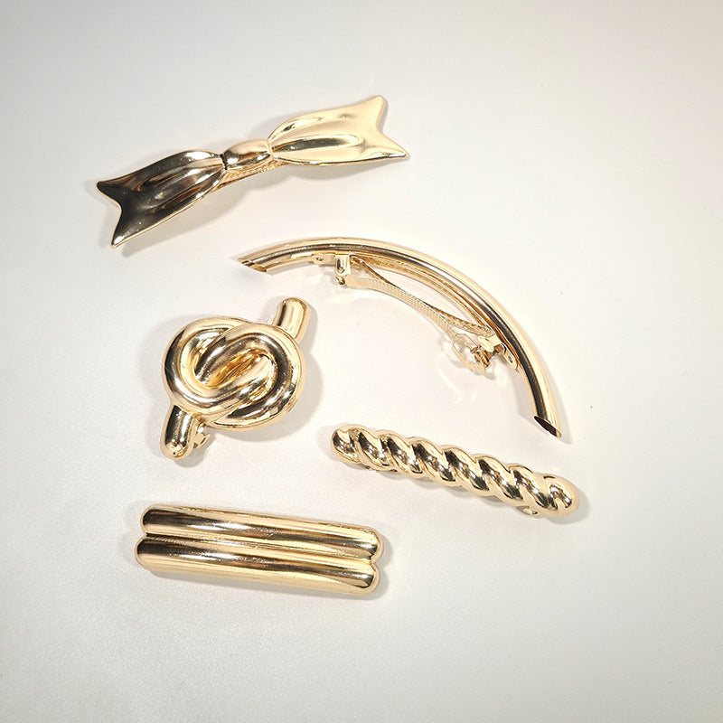 Pinza para el cabello con baño de aleación geométrica de estilo simple para mujer 