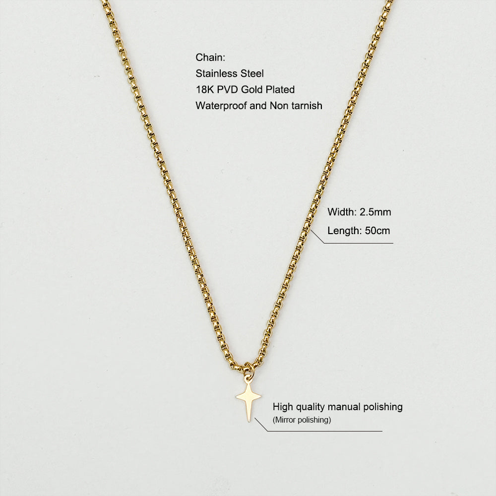 Wholesale Jewelry Retro Solid Color Titanium Steel Zircon 18K Gold Plated Plating Inlay Pendant Necklace