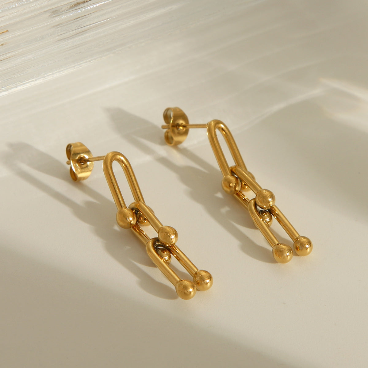 Wholesale Jewelry Basic Classic Style Solid Color 304 Stainless Steel 18K Gold Plated Bracelets Earrings Necklace