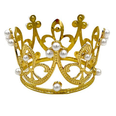 Decoración de pastel de corona dorada para cumpleaños infantil, tocado de corona barroca, adornos de aleación en stock