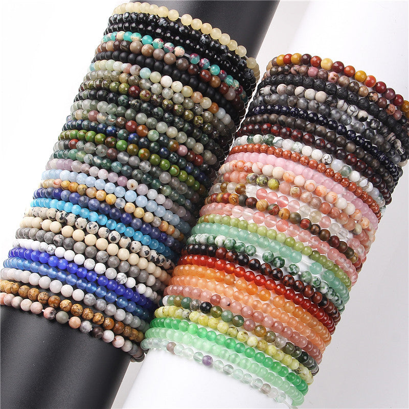 Pulseras de ágata de piedra natural geométricas retro informales al por mayor