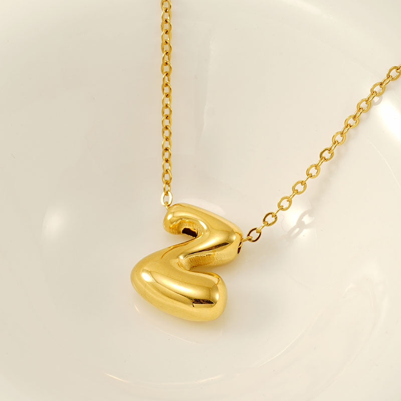 Collar con colgante de letra clásica de acero inoxidable 304 chapado en oro de 18 quilates, joyería al por mayor