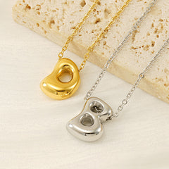 Collar con colgante de letra clásica de acero inoxidable 304 chapado en oro de 18 quilates, joyería al por mayor