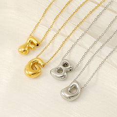 Collar con colgante de letra clásica de acero inoxidable 304 chapado en oro de 18 quilates, joyería al por mayor