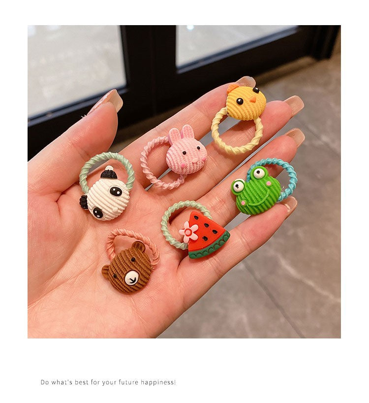 Accesorios para el cabello para niños, linda cuerda para el cabello, nueva banda de goma pequeña de verano, anillo para el cabello de bebé, anillo para el pulgar con volumen menor, cuerda para el cabello al por mayor (por traje)