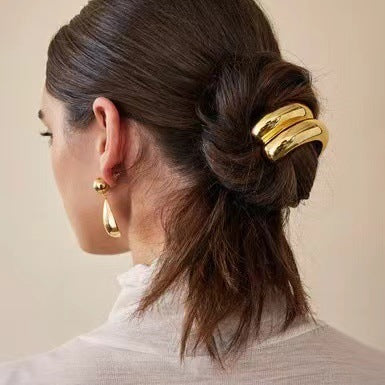 Coletero de aleación con bloques de colores de estilo sencillo para mujer 