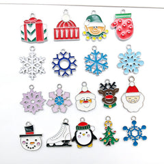 1 pieza 16 * 21 mm 18 * 20 mm 18 * 21 mm Aleación Muñeco de Nieve Copo de Nieve Alce Colgante Accesorios de Joyería