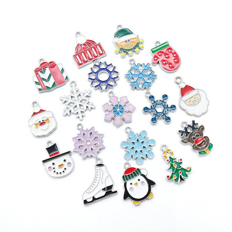 1 pieza 16 * 21 mm 18 * 20 mm 18 * 21 mm Aleación Muñeco de Nieve Copo de Nieve Alce Colgante Accesorios de Joyería