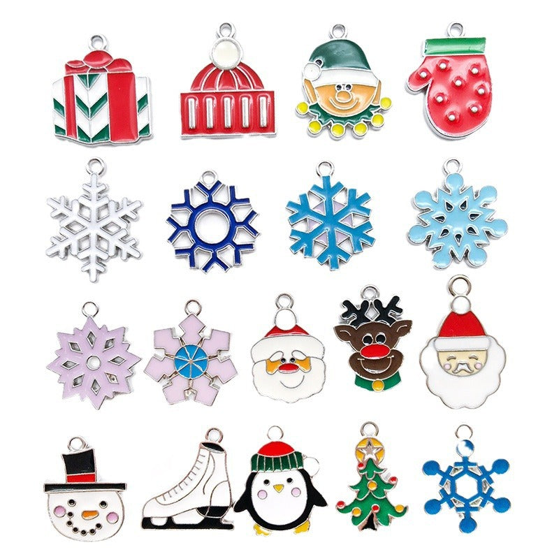 1 pieza 16 * 21 mm 18 * 20 mm 18 * 21 mm Aleación Muñeco de Nieve Copo de Nieve Alce Colgante Accesorios de Joyería