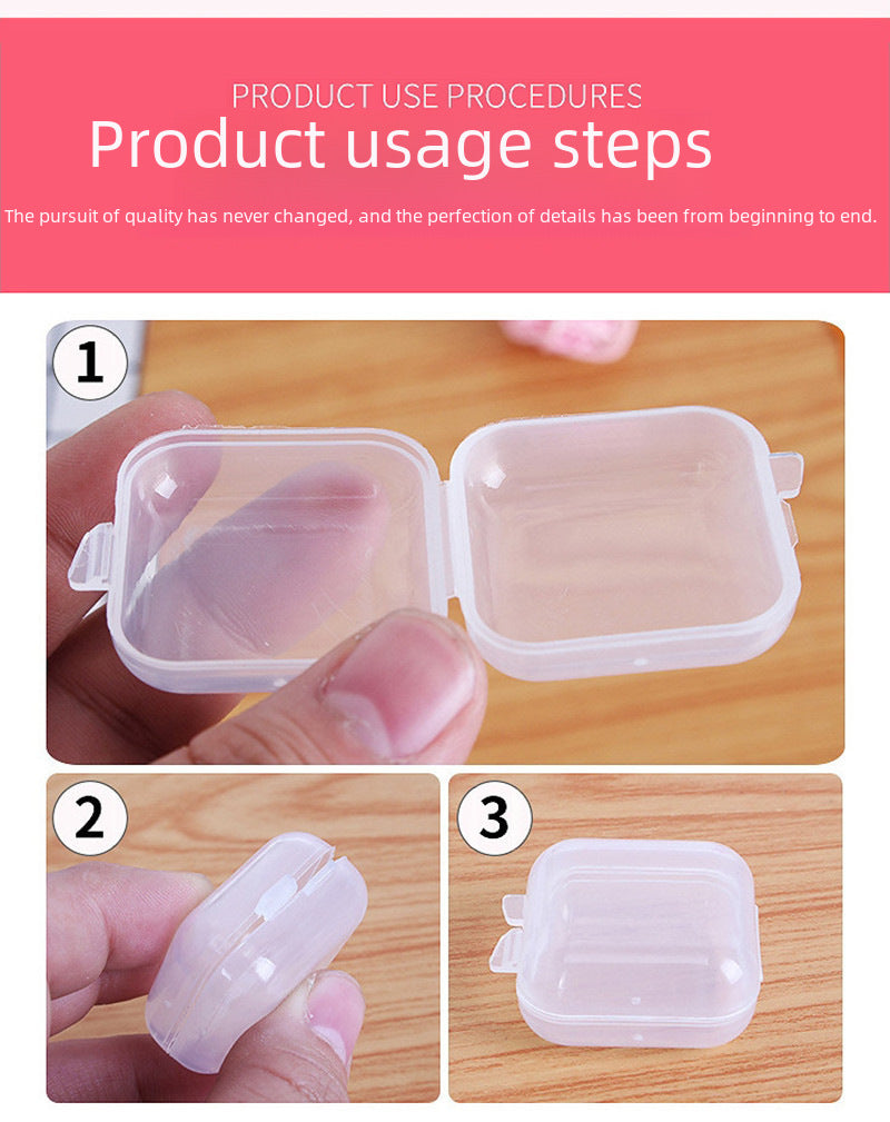 Factory direct plastic transparent small square box jewelry box earplugs small box jewelry mini storage box can be fixed LOGO