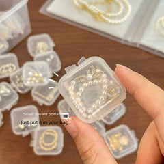 Factory direct plastic transparent small square box jewelry box earplugs small box jewelry mini storage box can be fixed LOGO