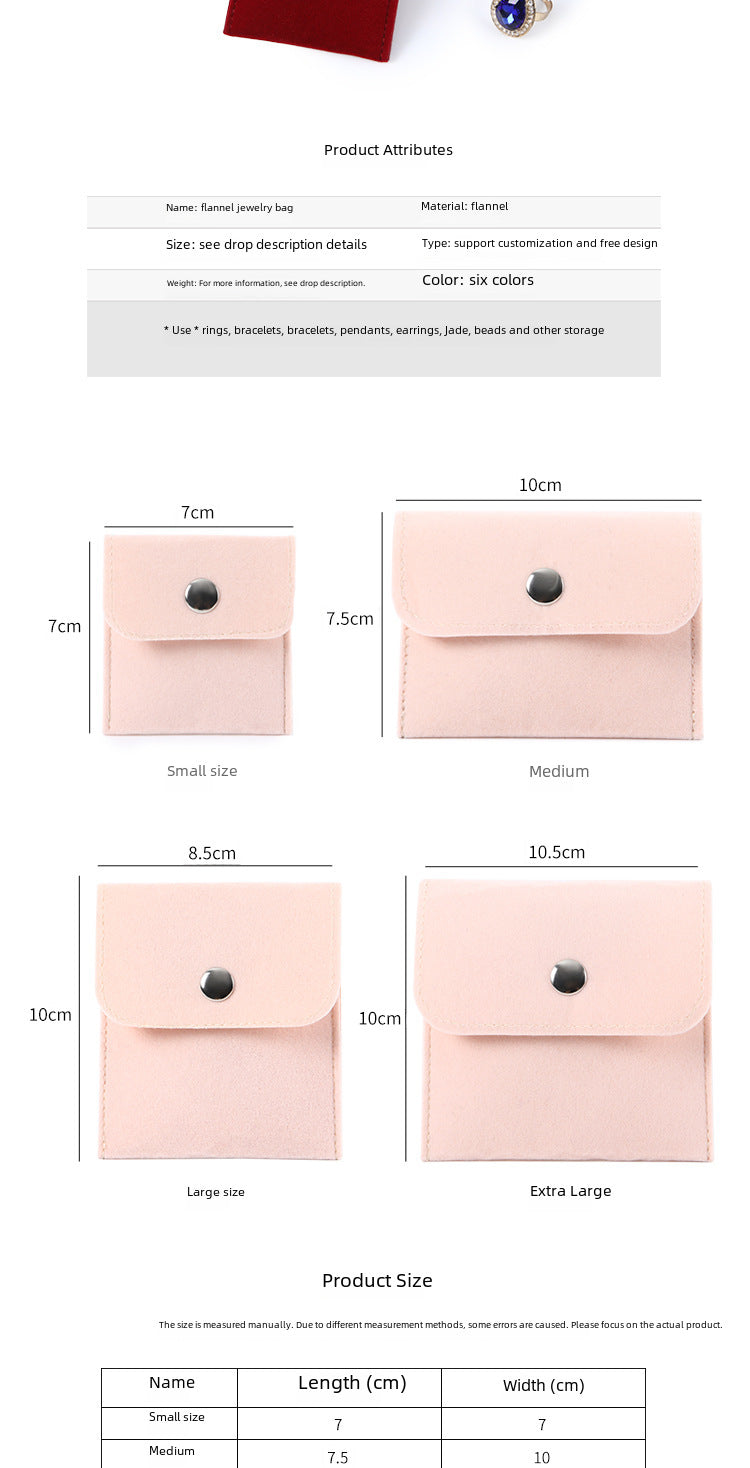 Monedero de franela para guardar joyas, colgante de jade, auriculares, lápiz labial, bolsa de tela, bolsillo