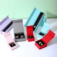 1 caja de joyería de papel de estilo sencillo, informal, de uso diario, de color sólido.