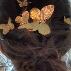 Horquilla de metal con forma de mariposa, estilo chino, personalizada, con clip de un solo carácter, para mujer.