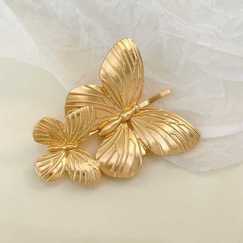 Horquilla de metal con forma de mariposa, estilo chino, personalizada, con clip de un solo carácter, para mujer.
