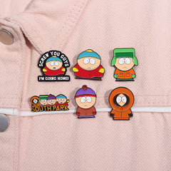 Broche de cuello unisex con letras de personajes de dibujos animados, estilo vaquero, estampado de aleación, barnizado al horno