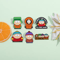 Broche de cuello unisex con letras de personajes de dibujos animados, estilo vaquero, estampado de aleación, barnizado al horno