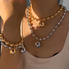 Joyería al por mayor, estilo nórdico, vacaciones, estilo moderno, pentagrama, forma de corazón redondo, acero inoxidable 304, chapado en oro de 16 quilates, chapado en oro blanco, chapado en oro, pulseras y collares.